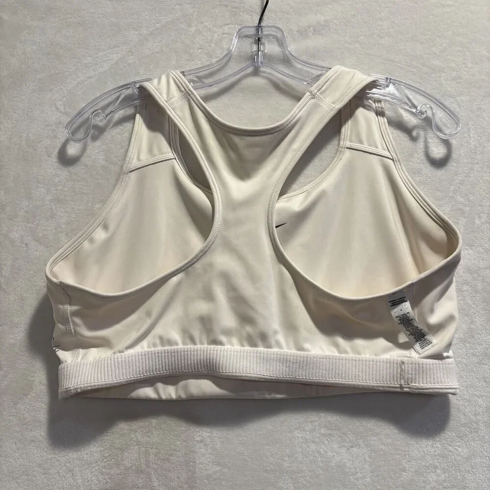 Nike Women's Swoosh Medium Support Racerback Sports Bra Plus Size 1X Ivory Cream